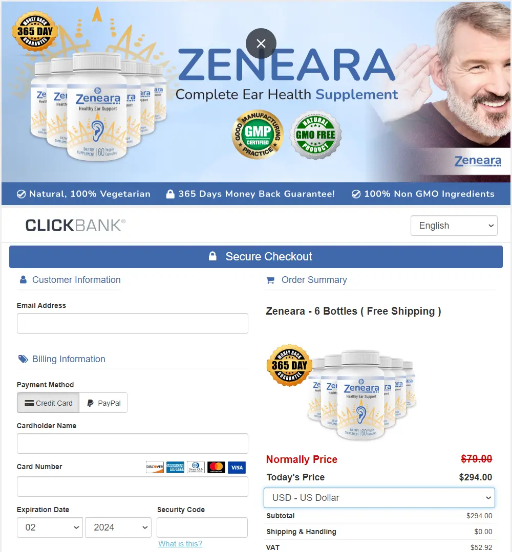 Zeneara - Order Page